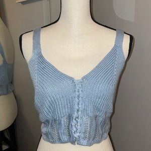Light blue knit crop‎ top